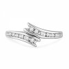 10KT White Gold Round Diamond Bypass Fashion Ring (1/8 cttw) - 戒指 - $139.00  ~ ¥931.35