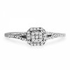 10KT White Gold Round Diamond Sqaure Fashion Ring (1/5 cttw) - Rings - $149.00 