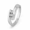 10KT White Gold Round Diamond Three Stone Bypass Ring (1/4 cttw) - Rings - $292.00 