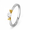 10KT White Gold Round Diamond with Yellow Bow Promise Ring (1/4 cttw) - Anillos - $324.00  ~ 278.28€