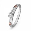 10KT White Gold with Pink Heart Baguette and Round Diamond Promise Ring (1/10 cttw) - Prstenje - $134.00  ~ 115.09€