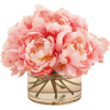 10" Peonies in Cylinder Vase - Faux - Th - Rośliny - 