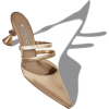 $1,125 Gold Satin Sculptured Heel Mules - Классическая обувь - 