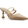 $1,125 Gold Satin Sculptured Heel Mules - Sapatos clássicos - 