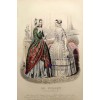 1845 1840s fashion plate Le Follet - Ilustracje - 