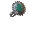18K White Gold Natural Emerald Ring - Rings - $550.00 