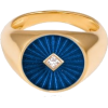 18 K yellow gold cobalt blue ring - Aneis - 