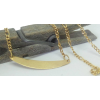 18k Yellow Gold Curved Bar Necklace  - Necklaces - $350.00 