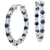 18k White Gold Sapphire Earrings - Uhani - 