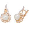 18kt Pearl & Diamond Earrings - Aretes - 