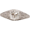1910s Edwardian Diamond Platinum ring - Rings - 