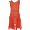 1920S Coral Crystal Beaded evening dress - Obleke - 