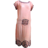 1920's French coral linen dress handmade - sukienki - 