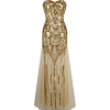 1920s Gold Flapper Dress - Dresses - 