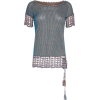 1920s Knitted Blue Check Top - Camicie (corte) - 