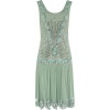 1920s inspired art deco dress in mint - Obleke - 