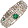1920s platinum emerald bracelet - Bransoletka - 