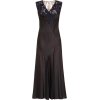 1930s Art Deco Black Liquid Satin dress - Obleke - 