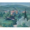 1930s provencal french landscapepainting - Ilustracije - 