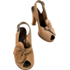 1940s Cocoa Brown Suede Platform Heels - 经典鞋 - 