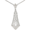 1940s Diamond and White Gold Pendant - Collares - 