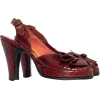 1940s Red Snakeskin Peep-toe heels - Classic shoes & Pumps - 