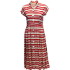 1940s red and white casual day dress - 连衣裙 - 