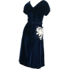 1940s silk velvet evening dress - Obleke - 