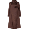 1950s Chocolate Brown Silk Swing Coat - Kurtka - 