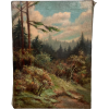 1950s French forest woodland painting - イラスト - 