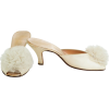 1950s ivory boudoir slippers - Klasyczne buty - 