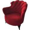 1960s Scallop Chair With Red Velvet - Pohištvo - 