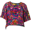1970S Purple & Blue Cotton Peruvian top - Shirts - kurz - 