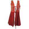 1970s Coral Suede Painted Char Vest - Жилеты - 