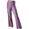 1970s High Waisted Striped wide trousers - Pantalones Capri - 