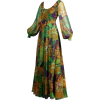 1970's Tropical Print Chiffon Maxi - Dresses - 