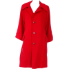 1980s British Textiles Red Cashmere Coat - Kurtka - 