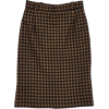 1980s Brown & Black Houndstooth skirt - Spudnice - 