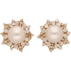 1980s Diamonds South Sea Pearls Earrings - Aretes - 