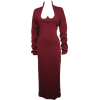1980s Romeo Gigli Burgundy Dress - Obleke - 
