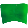 2 Rows Stone Set Seamless Bandeau Strapless Tube Top Bra Green - Underwear - $5.90 