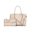 3 Pieces Womens Pu Leather Splicing Handbag Wellet Set Top-Handle Shoulder Bags Tote Purse - バッグ - $29.99  ~ ¥3,375