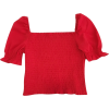 3 COLORS|Retro square neck elastic top - Shirts - $19.99 