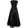 50's Strapless Satin Formal Bridesmaid Gown Holiday Prom Dress Black - Kleider - $54.99  ~ 47.23€
