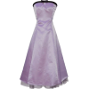 50's Strapless Satin Formal Bridesmaid Gown Holiday Prom Dress Lilac - sukienki - $54.99  ~ 47.23€