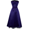 50's Strapless Satin Formal Bridesmaid Gown Holiday Prom Dress Royal - Dresses - $54.99 