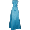 50's Strapless Satin Long Gown Bridesmaid Prom Dress Holiday Formal Junior Plus Size Aqua - sukienki - $64.99  ~ 55.82€
