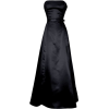 50's Strapless Satin Long Gown Bridesmaid Prom Dress Holiday Formal Junior Plus Size Black - Dresses - $64.99 