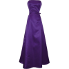 50's Strapless Satin Long Gown Bridesmaid Prom Dress Holiday Formal Junior Plus Size Purple - Dresses - $64.99 