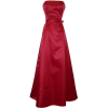 50's Strapless Satin Long Gown Bridesmaid Prom Dress Holiday Formal Junior Plus Size Red - Dresses - $64.99 